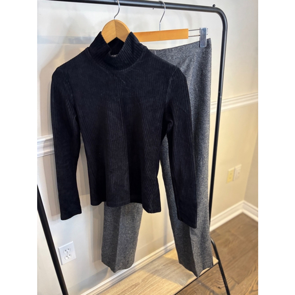 Vintage Escada Grey Virgin Wool Trouser Pants With Side Slits, Women's Size 36 6 - Picture 13 of 13